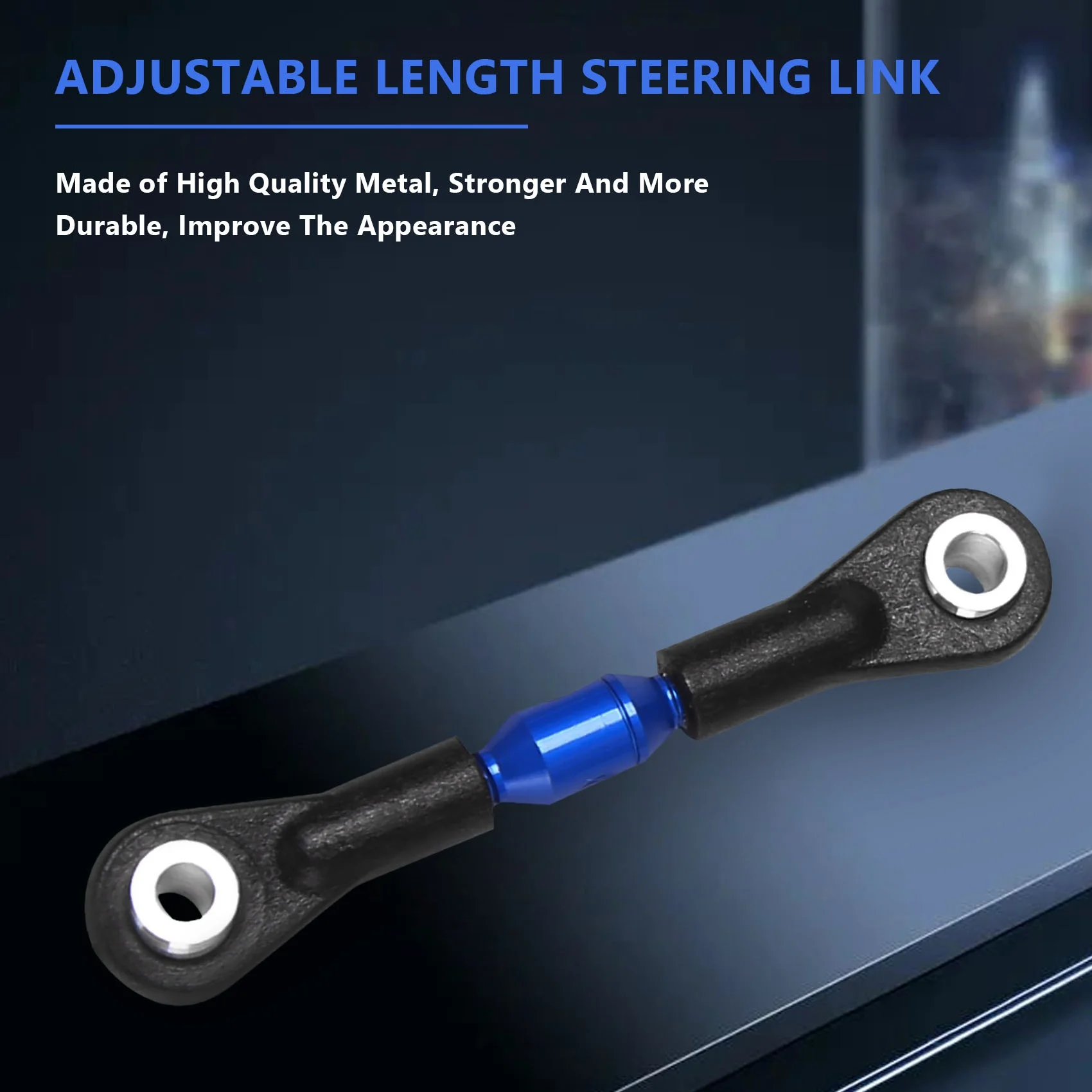 3Pcs Metal Steering Tie Rod Link Rod for Tamiya TT02 TT02T 1/10 RC Car Parts Accessories,Blue