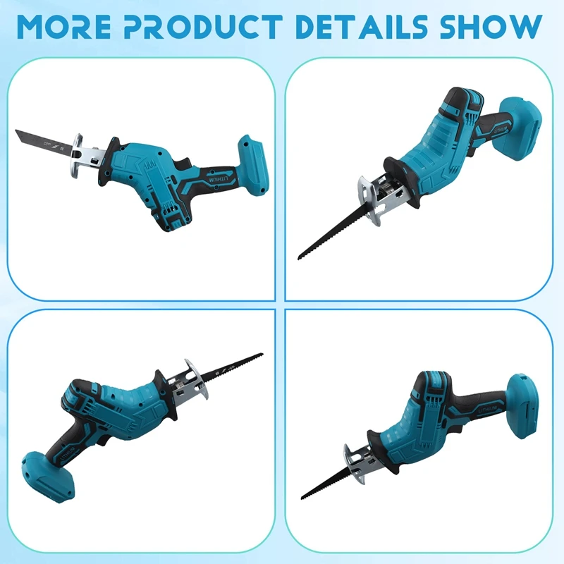 Cordless Electric Reciprocating Saw For Makita Adjustable Speed Chainsaw Wood Metal Pipe Cutting Power Tool