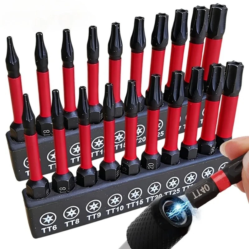 Magnetischer Torx-Schraubendreher-Bit-Satz aus Stahl, Schlagfester Sechskant-Einsatz, Metrischer Schraubenschlüssel, Bohrerhalter mit Schnellverschluss, Gemischte Schraubendreher-Bits