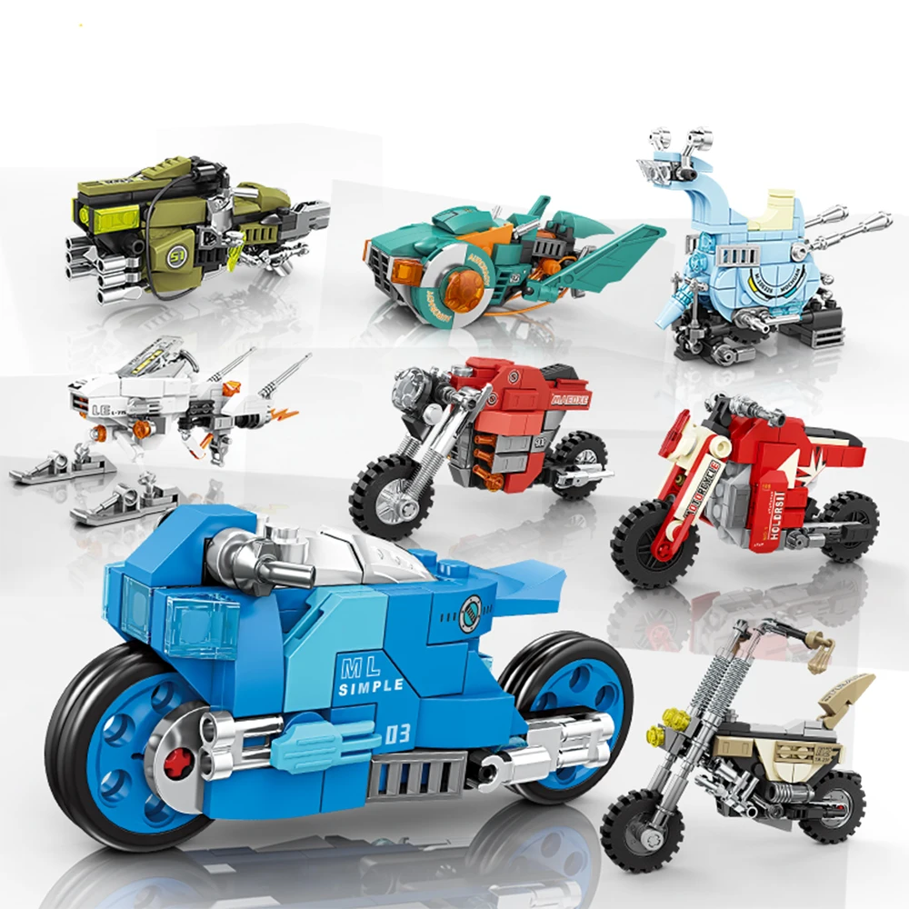 

KNEW BUILT 2 In 1 Motorcycle Building Block Toys-Easy Assemble with Few Pieces,Ideal for Kids as Festival Gifts and Puzzle Toys