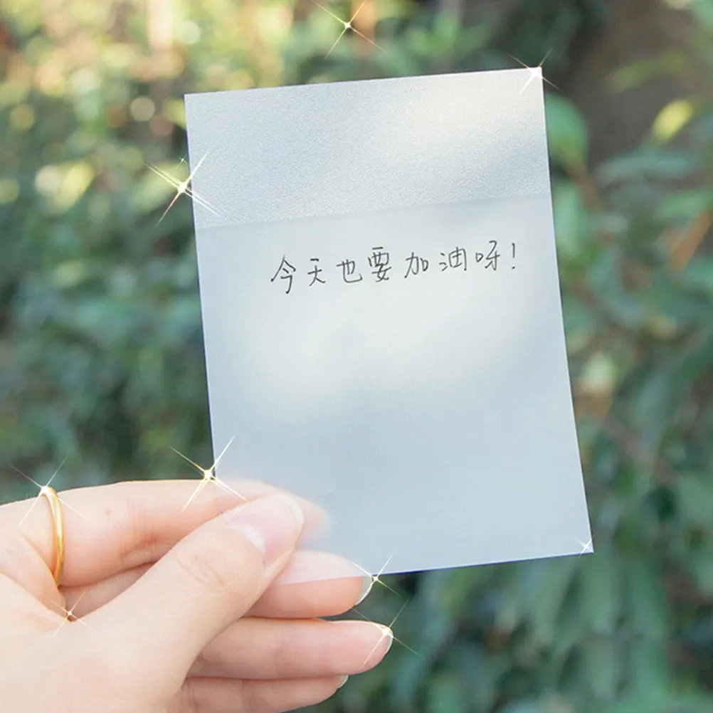 

10 Books Transparent Pads Long Lasting PET Material Memo Stickers Office Supplies Student Daily Multi Function Self
