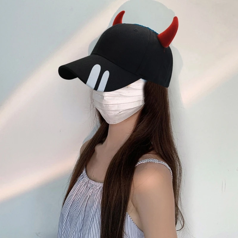 Unisex Baseball Hat Teens Devil Horn Caps Fashion Baseball Hat Street Dance Hat