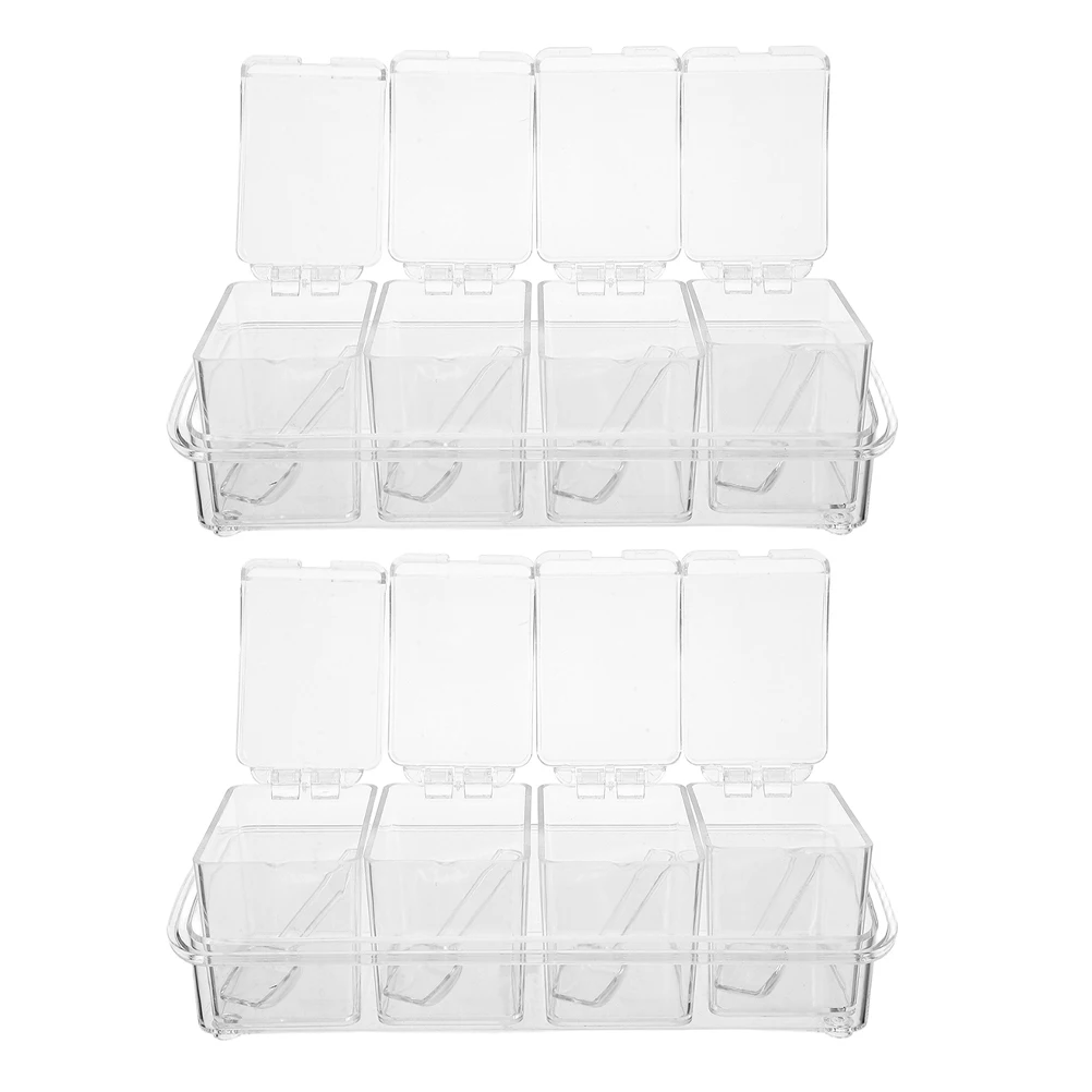

Seasoning Storage Box Spices Clear Plastic Jars Condiment Salt and Sugar Container
