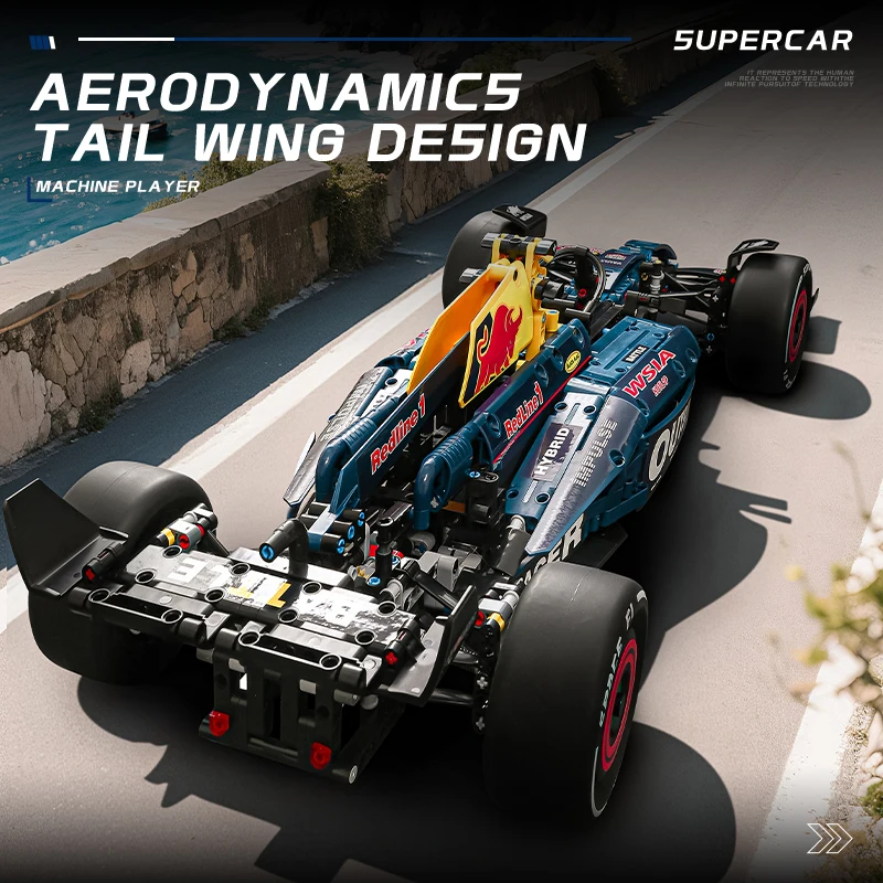التقنية RB20 F1 سباق السيارات 1390 قطعة بناء عدة 1:8 مقياس تحصيل مجموعة أصيلة مفصلة بناء نموذج عرض ديكور اللعب