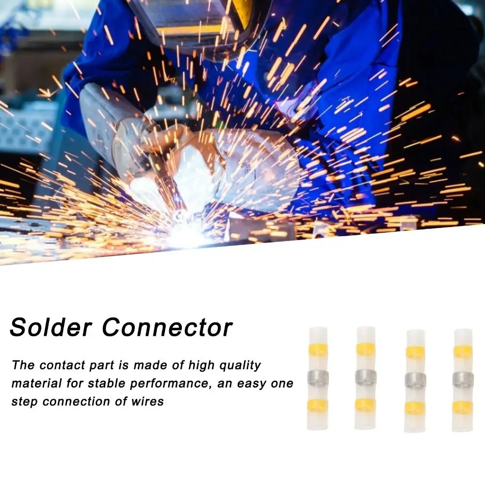 50 Pcs SST Solder Seal Wire Connector Transparent One Step Connection Heat Shrink Butt Connectors HotMelt Rapid Contraction