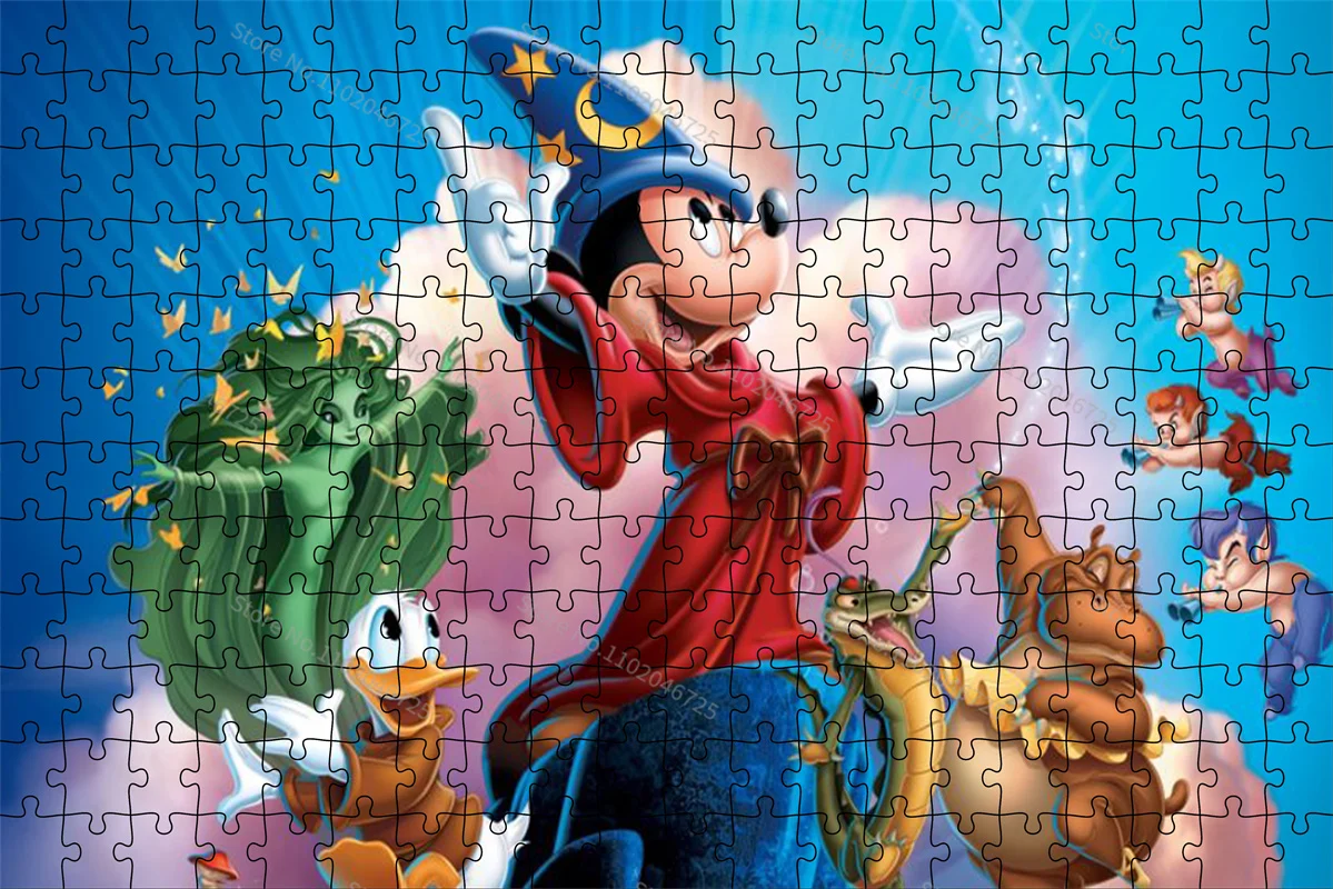 Magic Mickey Minnie Mouse Creative Jigsaw Puzzle Game Educational Toy 300 500 1000 Piece Puzzle Kids Adult Collection Hobby