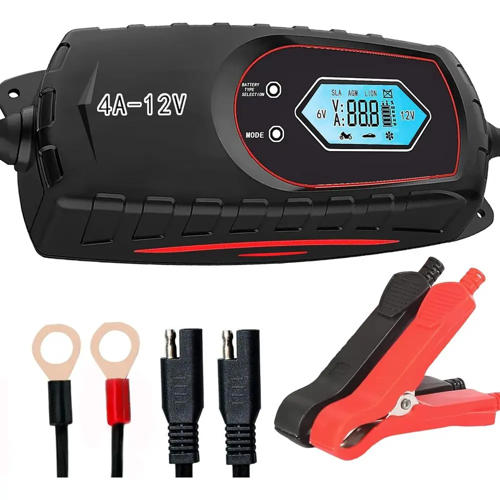

Trickle Battery Maintainer Automatic, 6V 12V Fully Automatic Smart Battery Charger for Trucks, Motorcycles, Lawn Mowers, Scooter