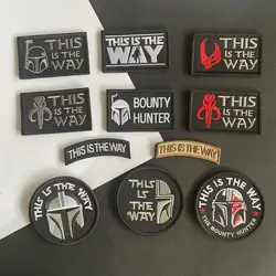 This Is The Way Art Patch Funny Badges Mandalorian Fabric Applique Embroidery hook and loop patchestactical Emblem For Backpack