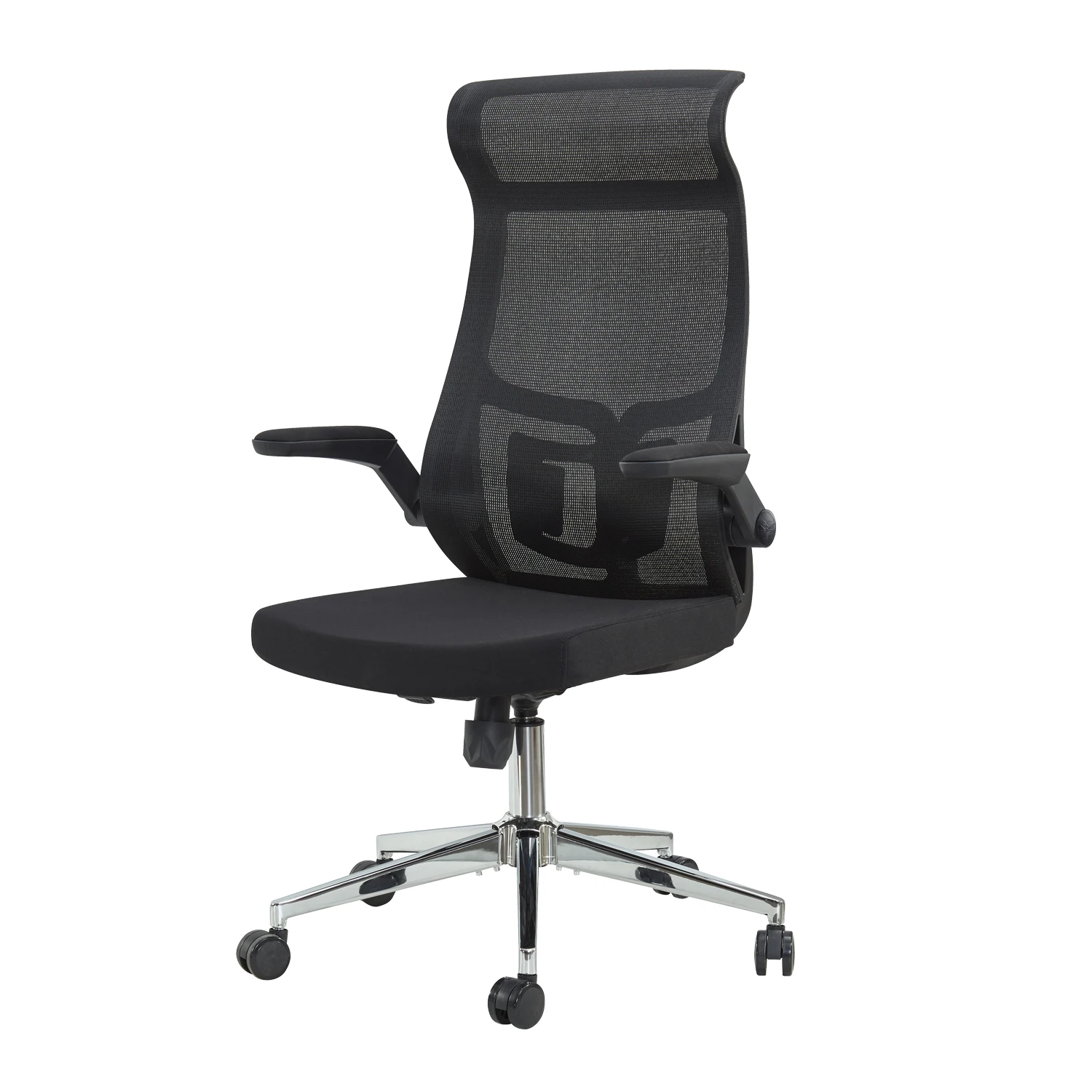 

Ergonomic Home Office Chair, High Back Desk Chair - Fixed Headrest with Flip-Up Arms, Tilt Function, Lumbar Support and PU Wheel