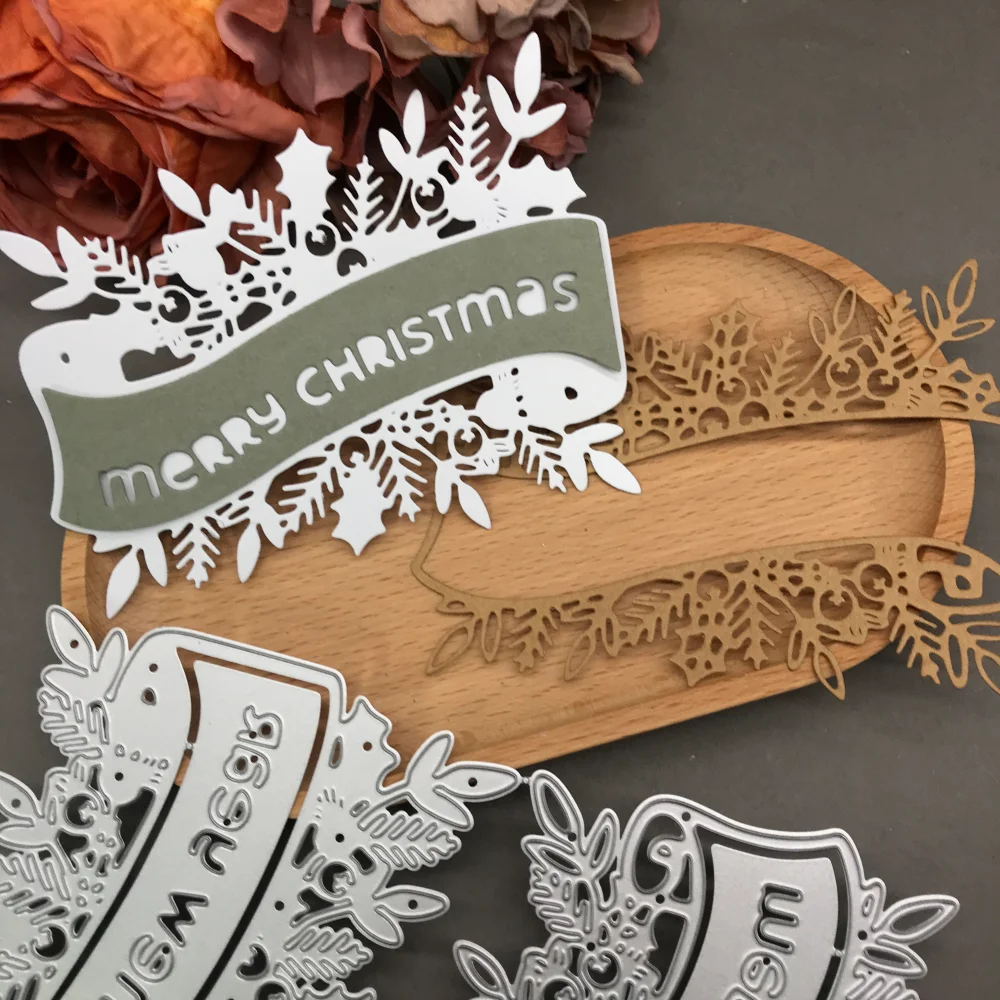 

Flower Alphabet Banners Metal Cutting Dies Stencils For DIY Scrapbooking Decorative Embossing Handcraft Die CutsTemplate