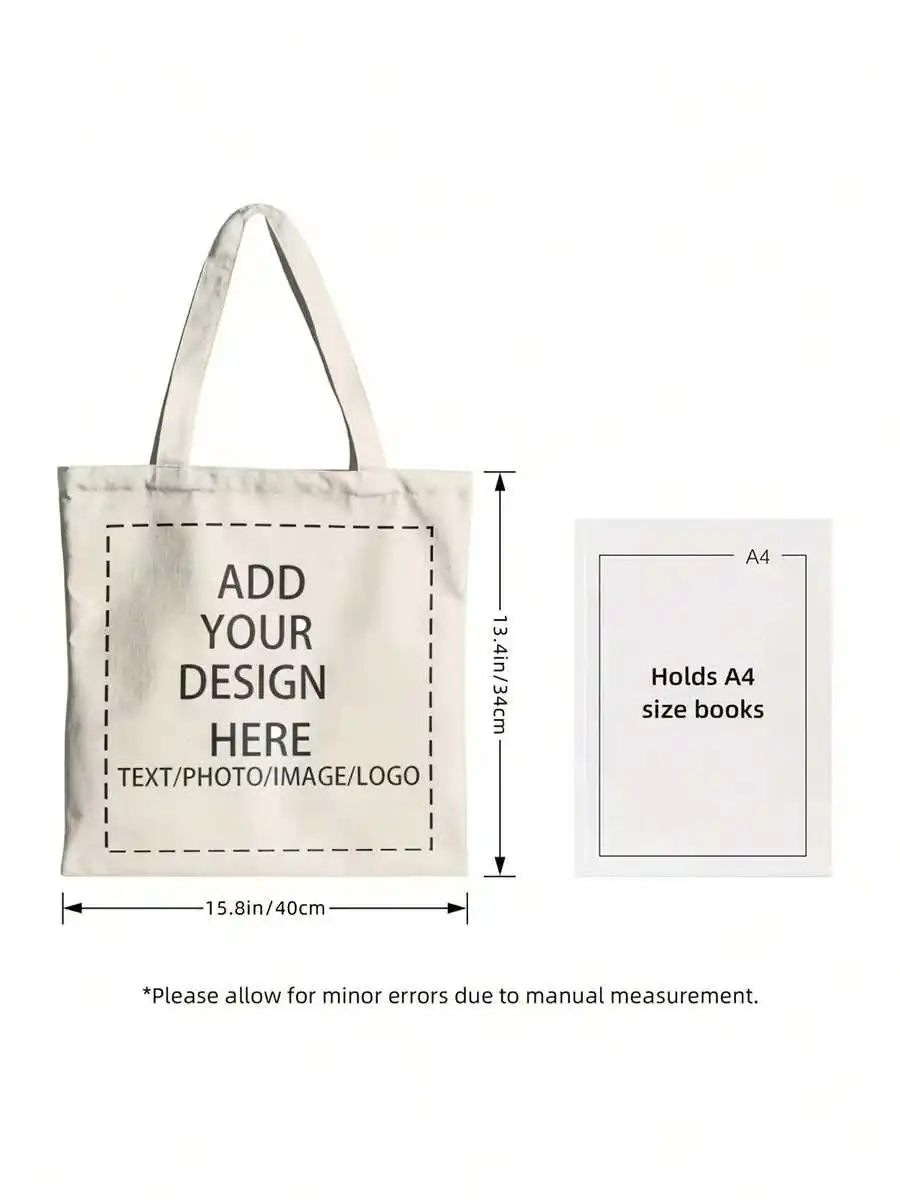

Customizable Book Lover Tote Bag For Women - Holds A4 Books - Durable Canvas Everyday Carry
