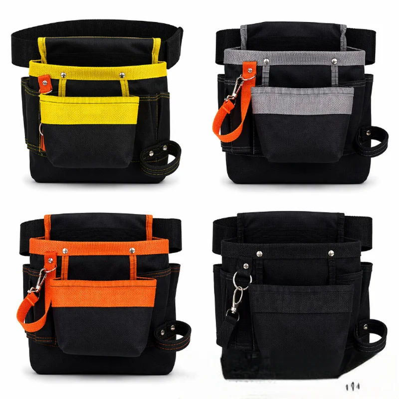 Heavy Duty Tool Waist Bag Multi-Pocket Hanging Ring Design Repair Tool Bag Construction Site Wear-Resistant Tool Belt