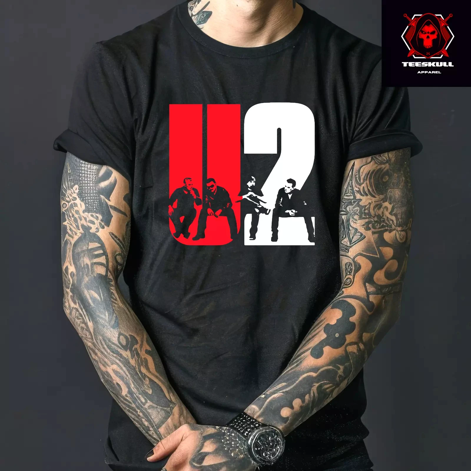 Camiseta con Logo de banda de Rock clásica U2, camiseta americana para hombres y mujeres, Hip-hop Street Rock, banda de algodón de manga corta, Top de cantante Rock