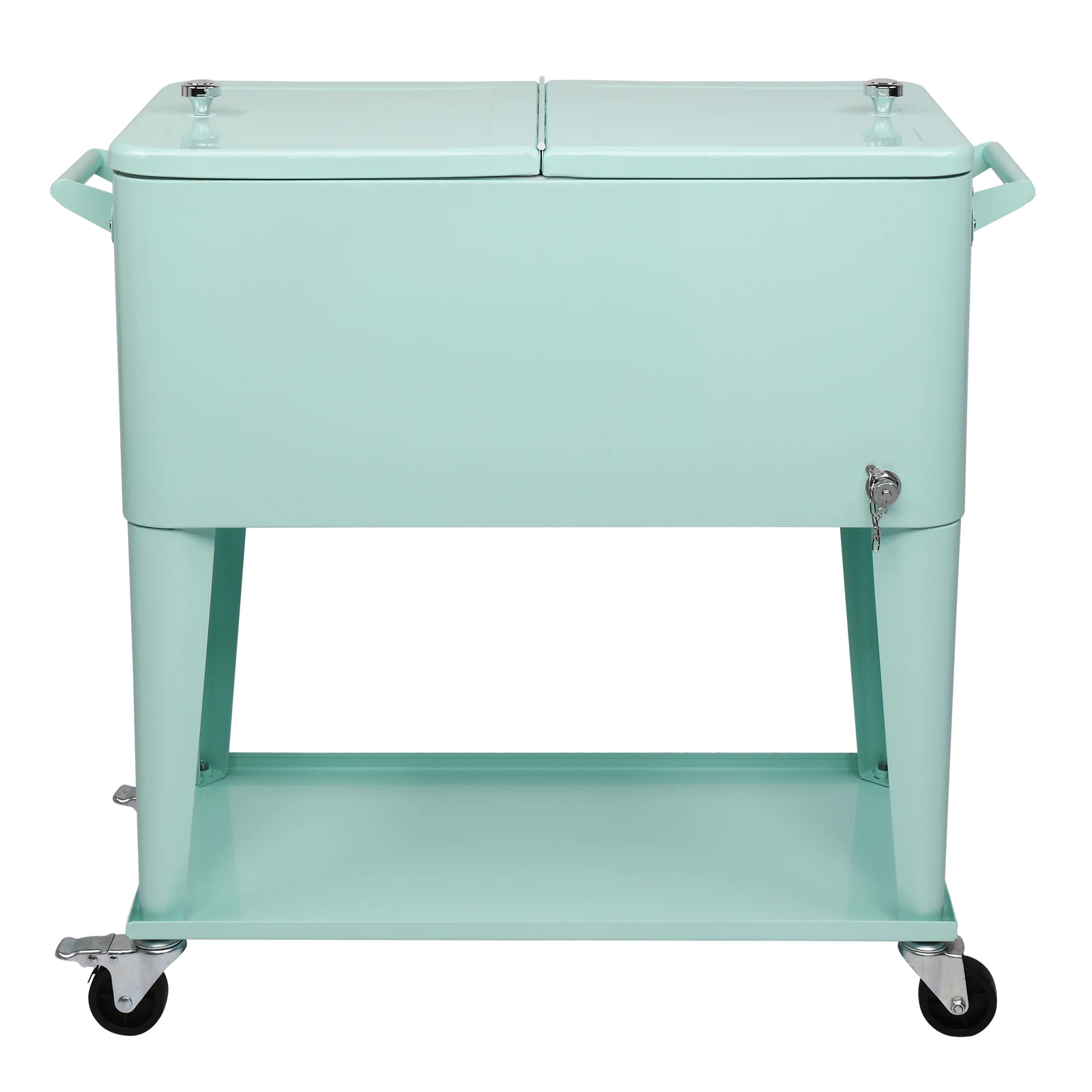 91*84.5*38.5cm Rectangular Plastic Box Frozen Insulation Cart Mint Green