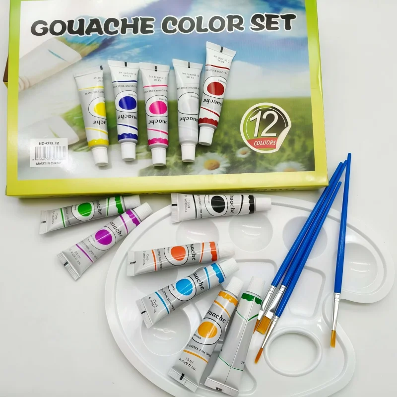 

12 цветов, 12 мл акриловые краски + 4 кисти, набор акриловых красок для настенной живописи, водостойкая краска для рисования граффити