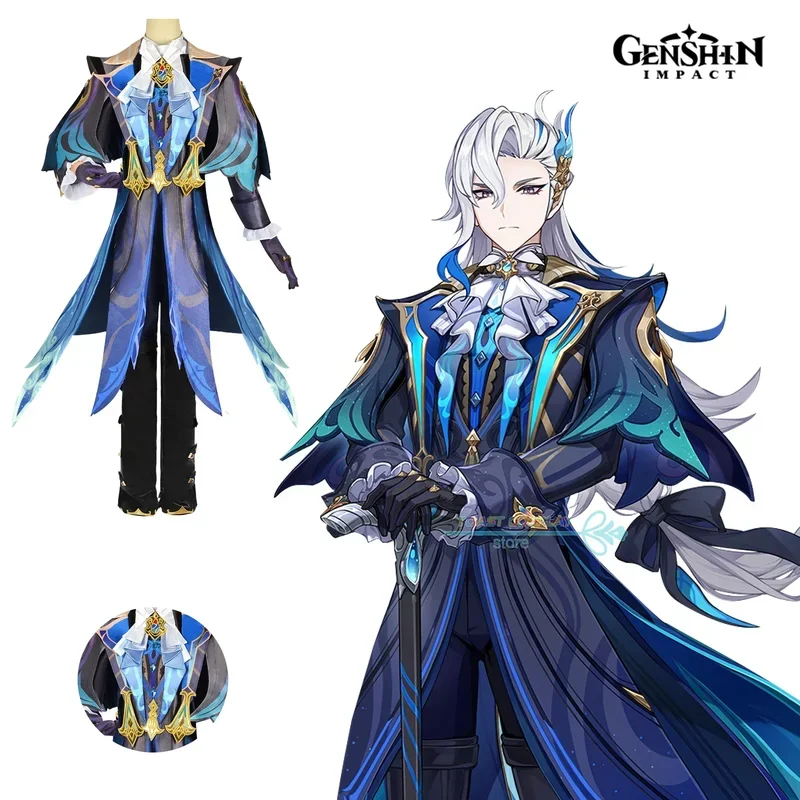 Neuvillette Cosplay Game Genshi impact Neuvillette Cosplay Costume Fontaine Chief Justice Anime Uniform Halloween Party Costume