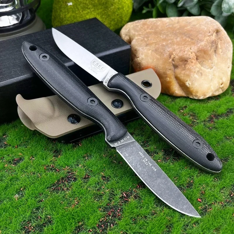 

ES / EE Fixed Blade Knife G10 Handle 8Cr13Nov Blade Wilderness Adventure Hunting Tactical Combat Defense Multi-purpose Knives