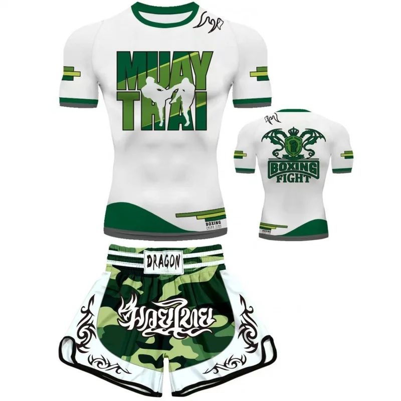 SparringMMAShorts Fighting Boxing Training FitnessUFCCustomized sports short-sleeved quick-drying Muay Thai suit