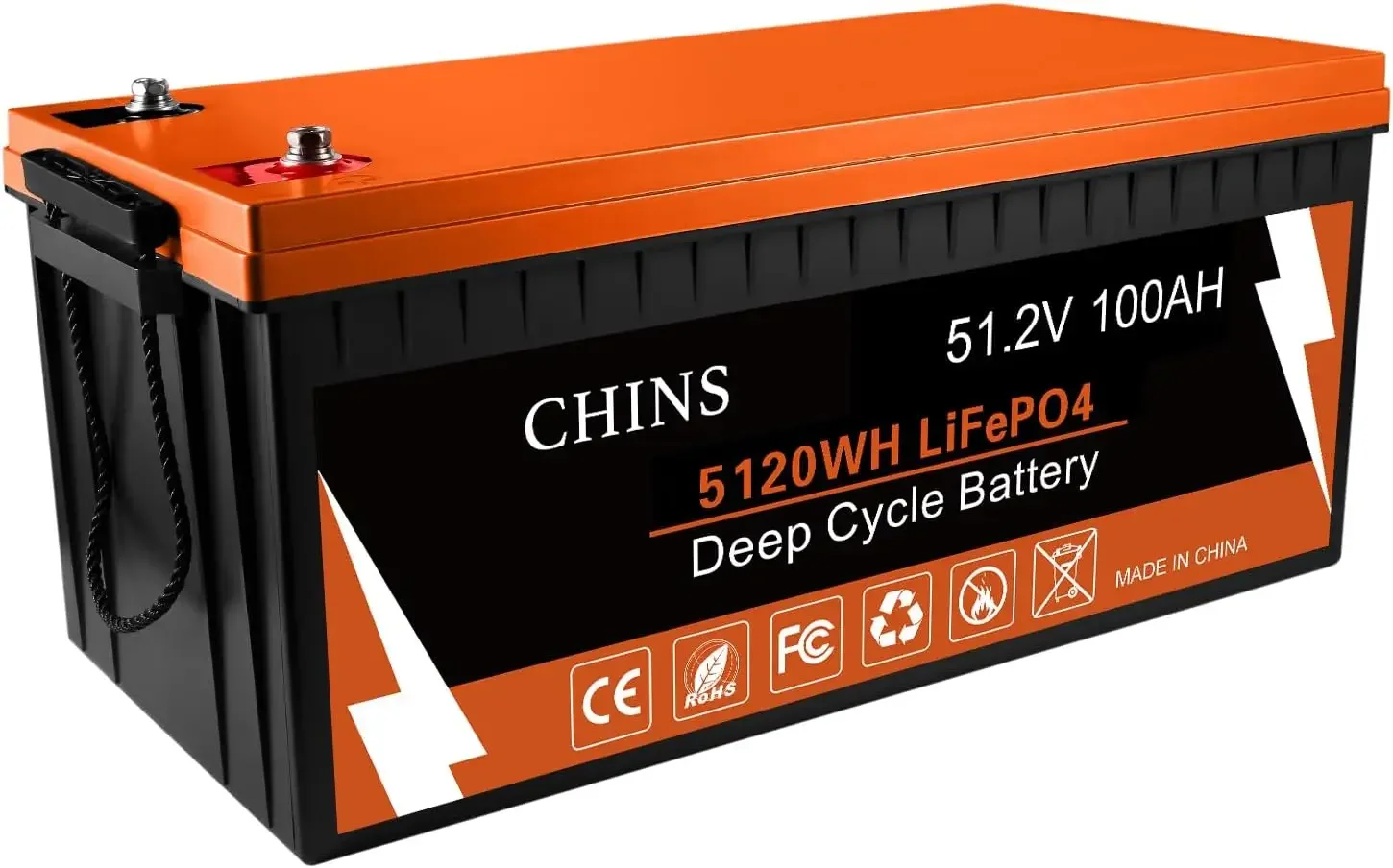 

CHINS Bluetooth Lithium Iron Phosphate Battery 48V 100AH Lithium Battery, suitable for golf carts, tugboat motors, 200A BMS