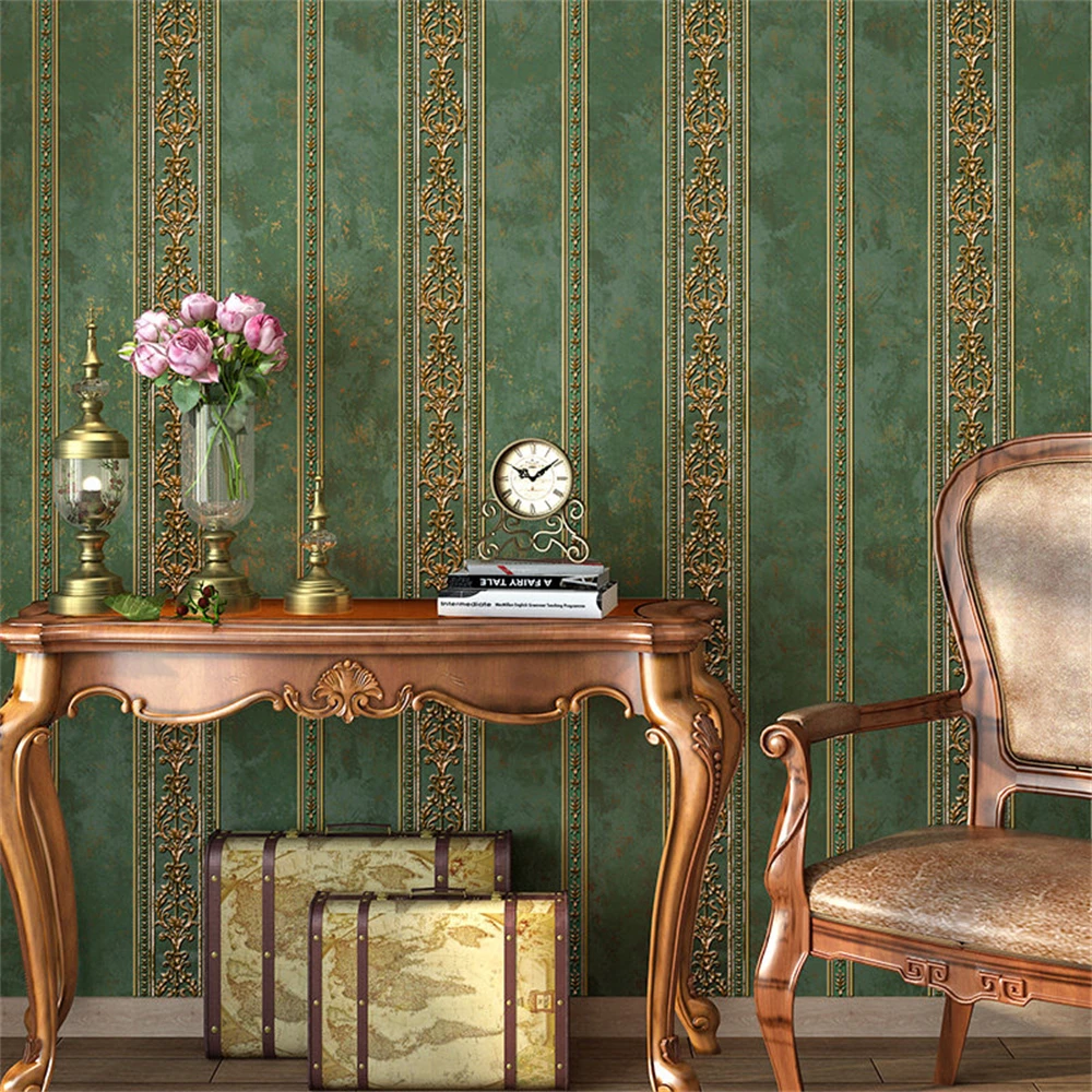 background Retro American wallpaper non-woven gliter damask wall paper for living room bedroom papel de parede tapete wall paper
