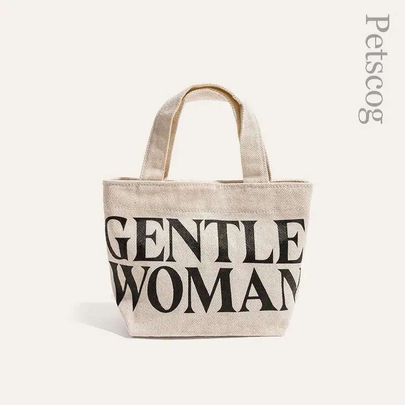 

Casual Canvas Small Bucket Tote Bags Simple Letter Design Women Handbags Purse Female Fashion Shoulder Crossbody Bag