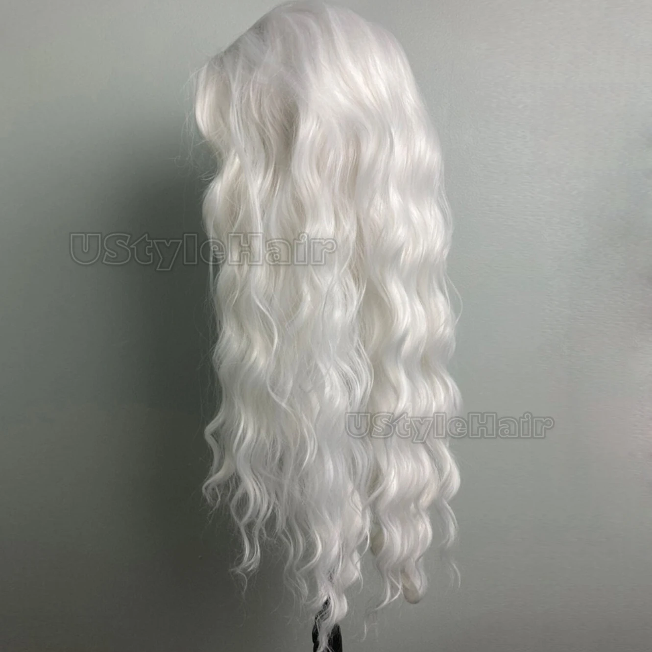 الأبيض موجة عميقة شعر مستعار 13x4 الدانتيل شعر مستعار أمامي طويل الاصطناعية الباروكات الأمامية للنساء غلويليس ارتداء اليومي تأثيري الباروكات مقاومة للحرارة #5