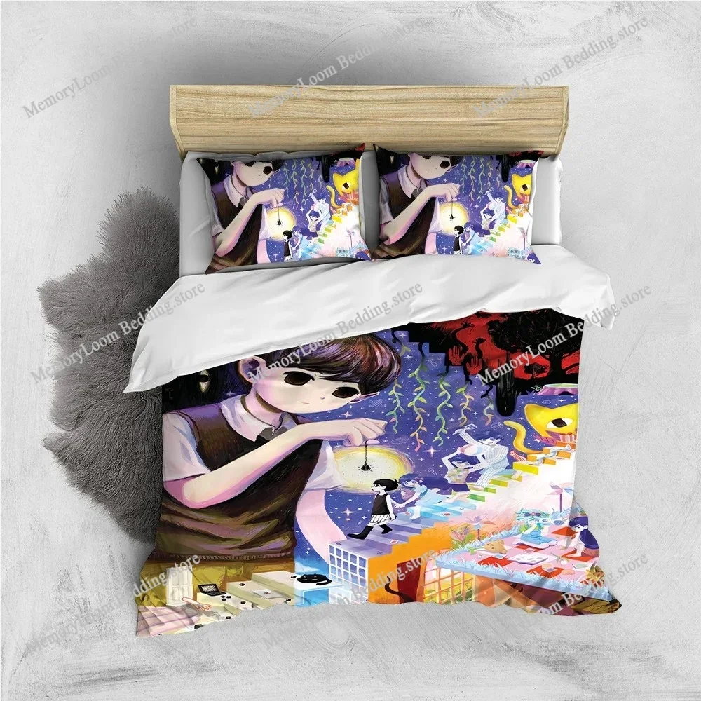 

Game Omori Kawaii Duvet Cover Set Home Style Bedding Soft Laundry Cotton Bed Four Seasons Student Dormitory Home Textileextile96