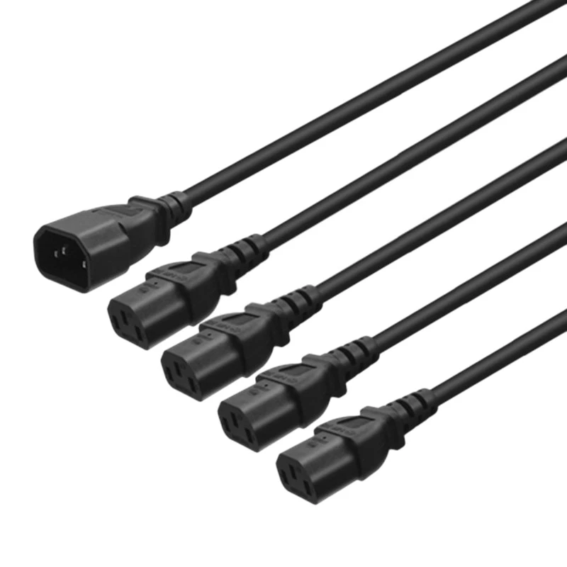 Power Extension Cord, One-Point Four-Pin Bifurcated Cord C14 to 4XC13 Power Cord for Ups Host, Pdu Power Strip