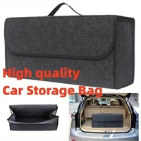 Gray Anti Slip Compartment Boot Storage Organizer Tool Car Storage Bag Car Trunk Organizer Soft Felt Storage Box Car Accessories 5