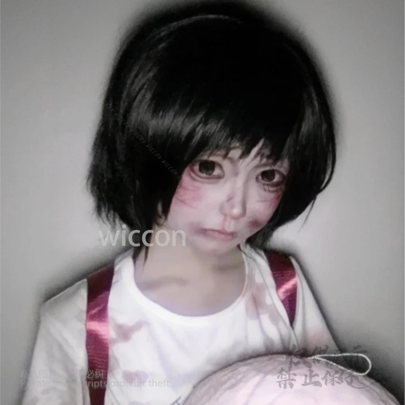 อะนิเมะ Takopii Original คอสเพลย์กางเกงวิกผมสีดํา Props อุปกรณ์เสริมริบบิ้นตุ๊กตา Key Cahin กดชุดกล้องฮาโลวีนผู้หญิง Party