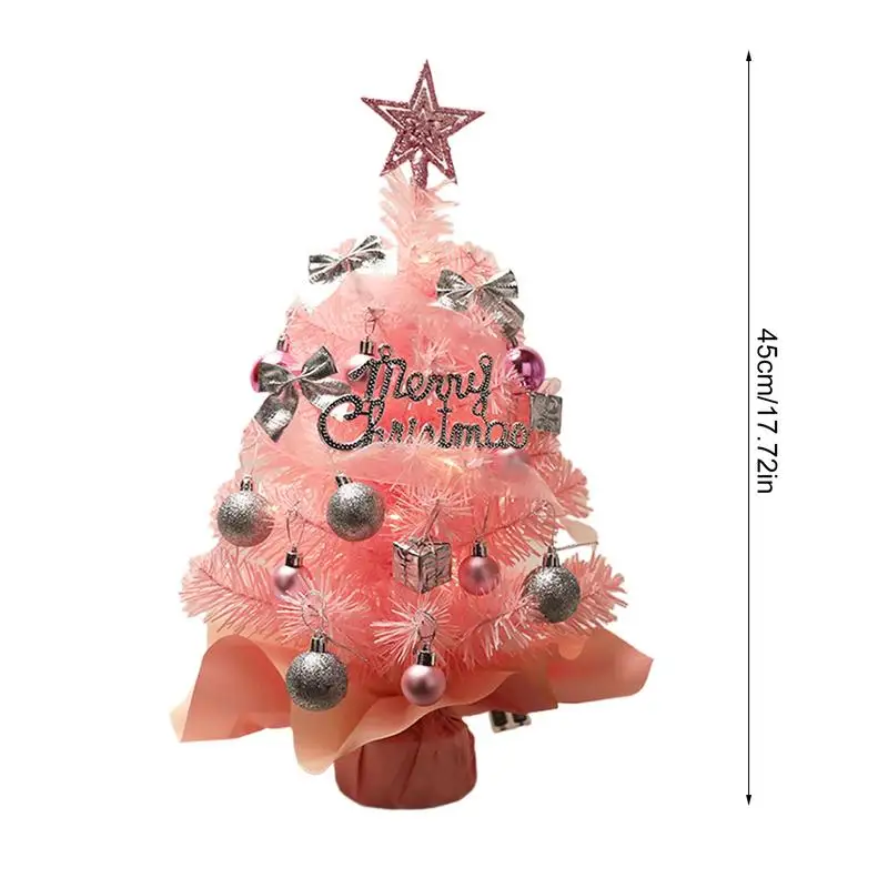 Kleine kunstmatige kerstboom Desktop Kunstmatige miniatuur dennenboom Desktop miniatuurboom met ornamenten voor inkomhal