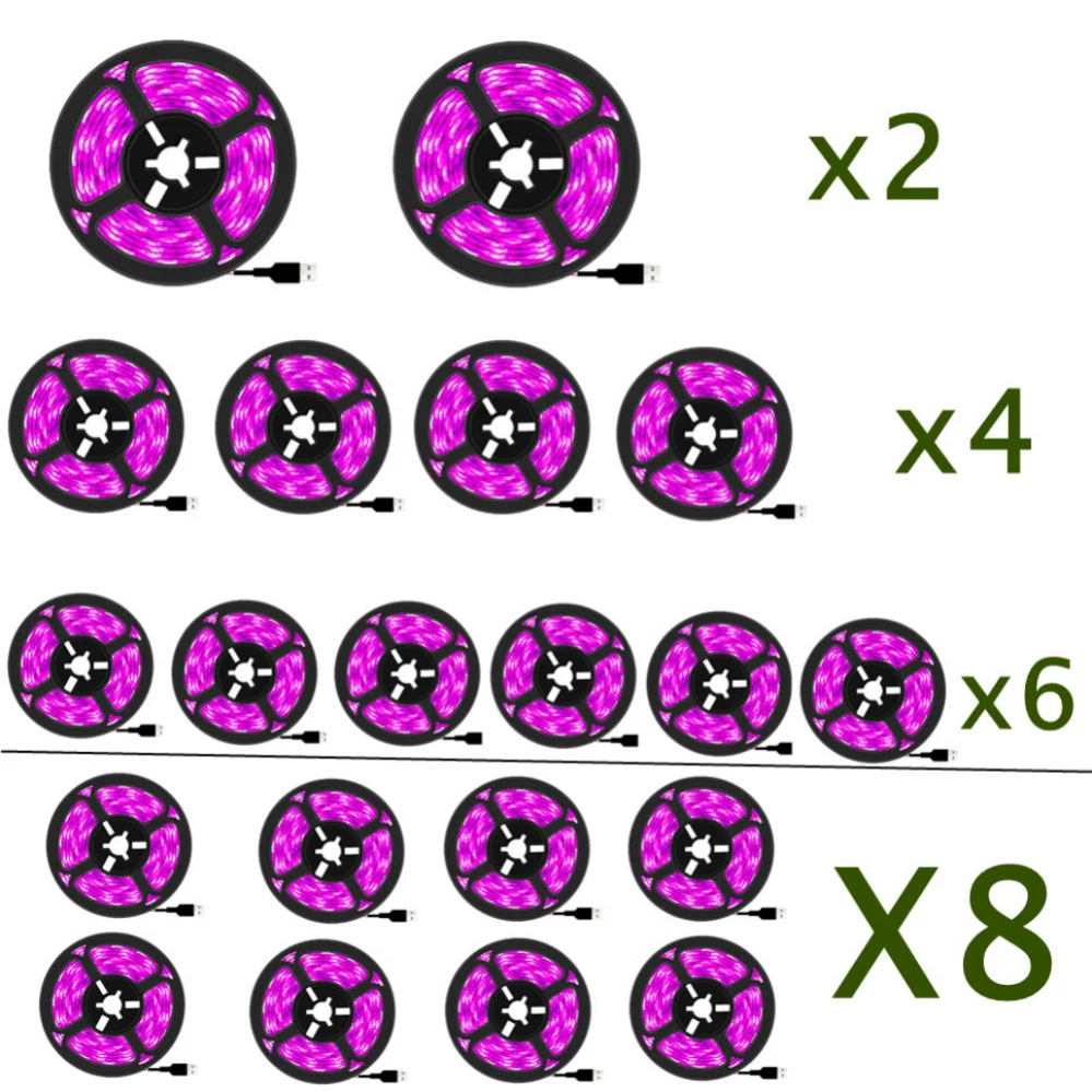 LED Grow Light Full Spectrum 5V USB Grow Light Strip 2835 LED Phyto Lamps For Plants Greenhouse Hydroponic Growing 40m