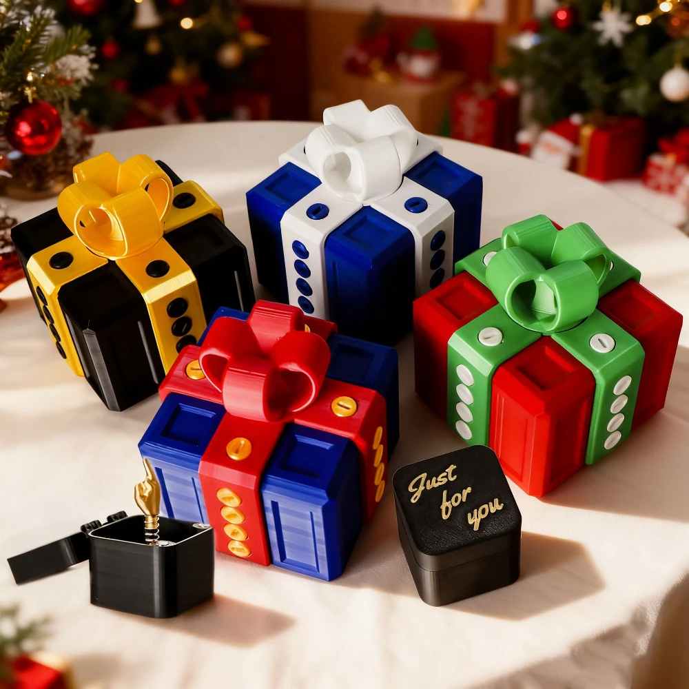 Screw-On Pop-Up Surprise Toys 3d Printer Toys Middle Finger Boxed Pranks Sculptures & Figurines Gift Box Decorations Printed