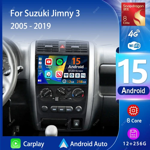 Imagen 1 del producto Android 15 Carplay Auto 2K pantalla Radio de coche reproductor Multimedia para Suzuki Jimny 3 2005 - 2019 Autoradio GPS estéreo 2din unidad principal