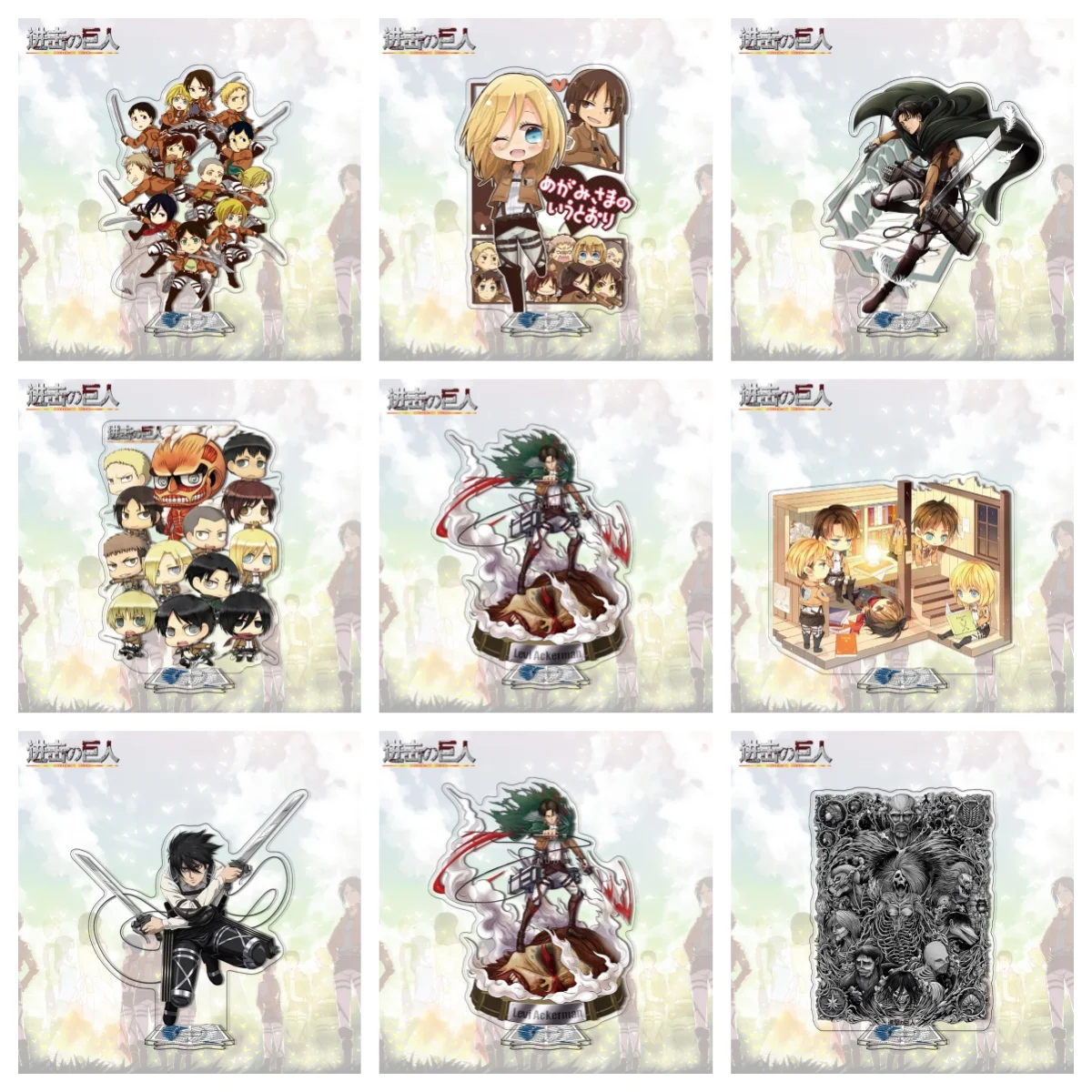 

Hot Anime Attack on Titan Acrylic Stand Model Figure Cosplay Plate Holder Topper Birthday Fans Christmas Desk Decor Plate Gifts