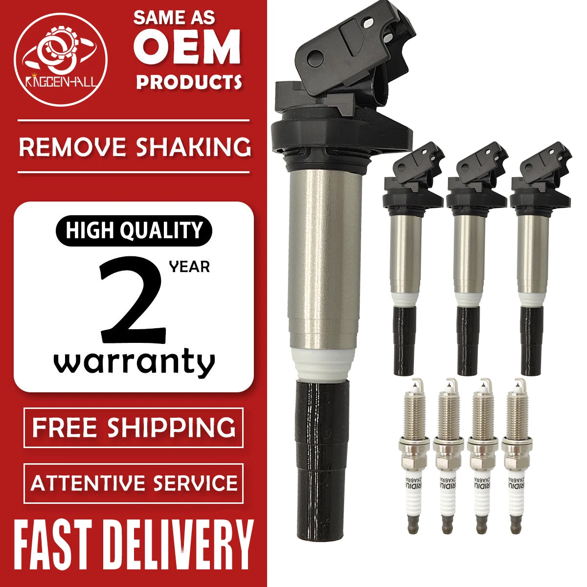 

4PCS Ignition Coil Spark Plug for BMW 120i 320i 520i 528i X1 X3 Mini UF667 2137551049 12137551260 12137594596 12138616153