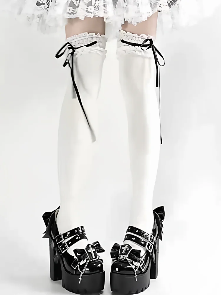 

Оригинальные туфли Knight Whispers на высоком каблуке в стиле Лолита, панк-субкультура, большие размеры, милые туфли для девушек