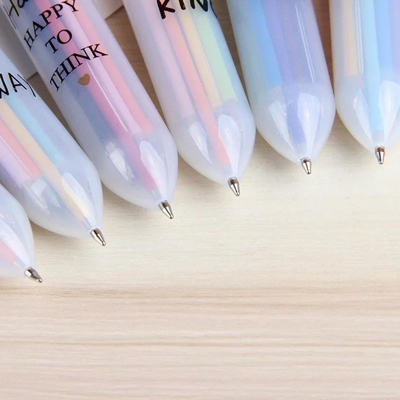 1Pcs Creative Multicolor Office School Ballpoint Pen For Kids Gift Fashion 10 Colors Stationary Writing Pens Simple Signing Pen