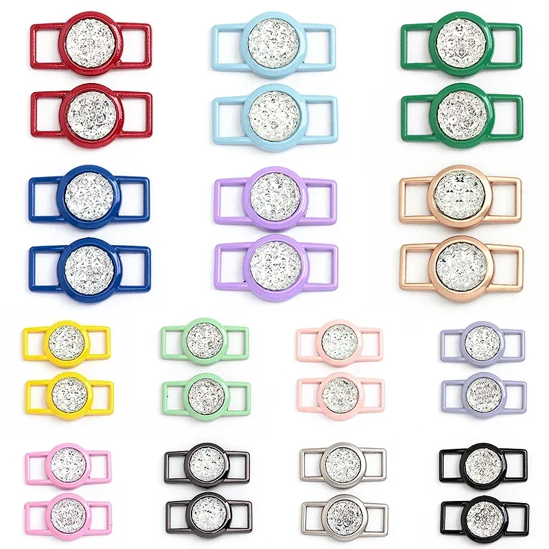 1 Pair Luxurious Gemstone Diamond Shoelaces Decorative Metal Buckle Shoe Charms Color Shoelace DIY Sneaker Kits Accessories