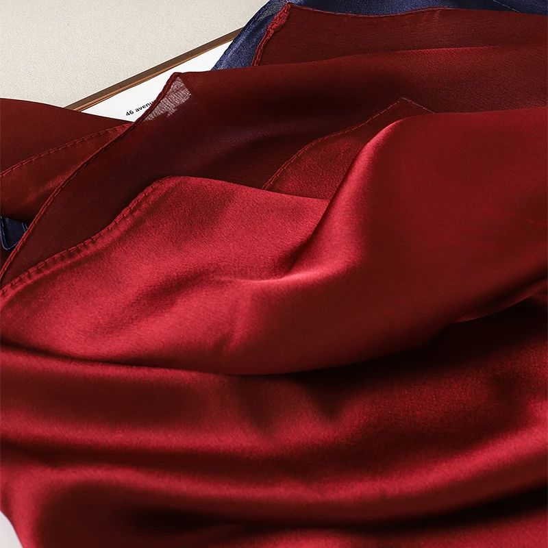Luxus Farbverlauf Seiden schal Frauen Marke solide Femme Schals Wraps Bandana Kopf Foulard Mode Dame Hijab Hochzeit Poncho – Detail 18