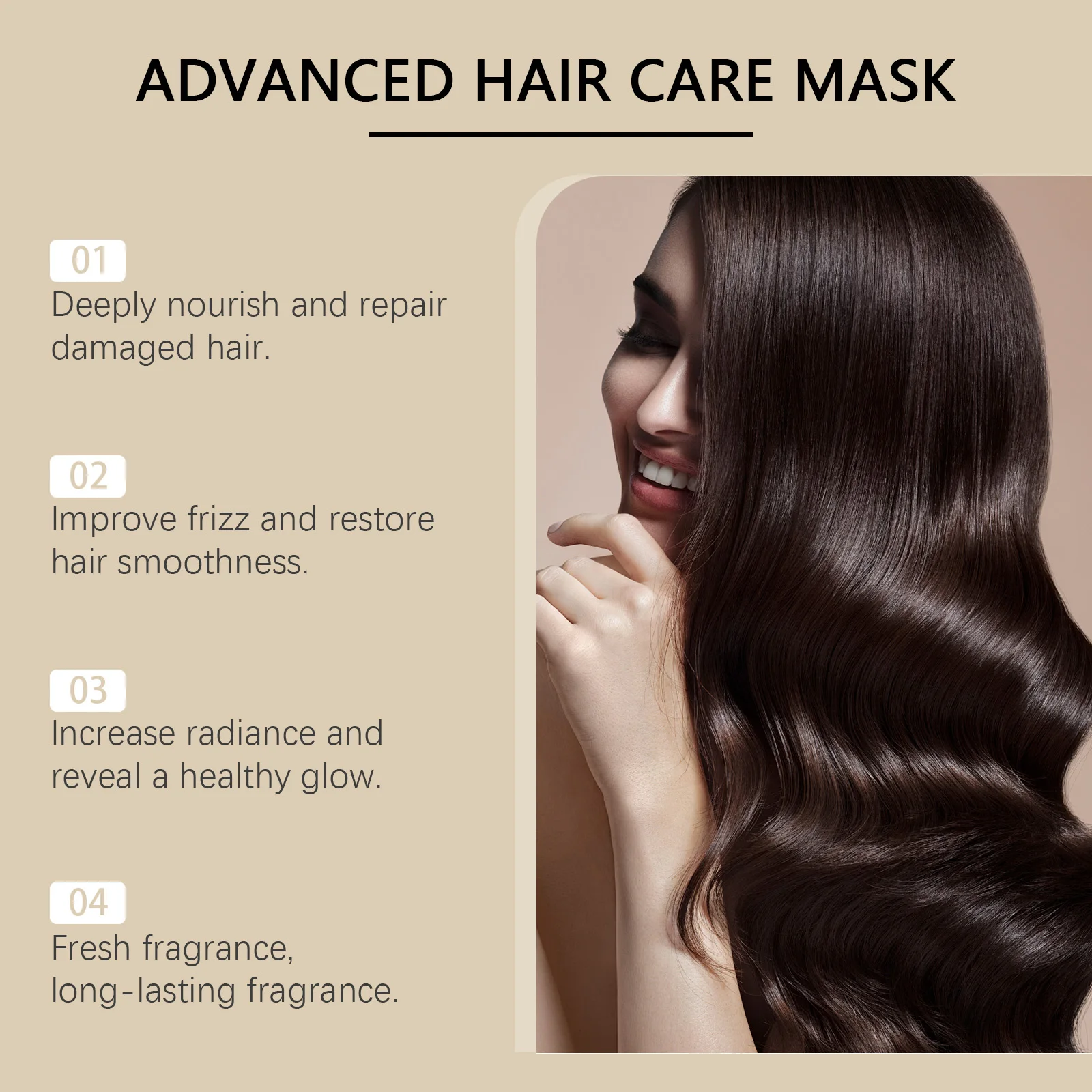 Moisturizing Hair Mask Improve Damage Rough Hair Reduce Split Ends Breakage Anti Frizzy Smoothing Hair Scalp Care Product