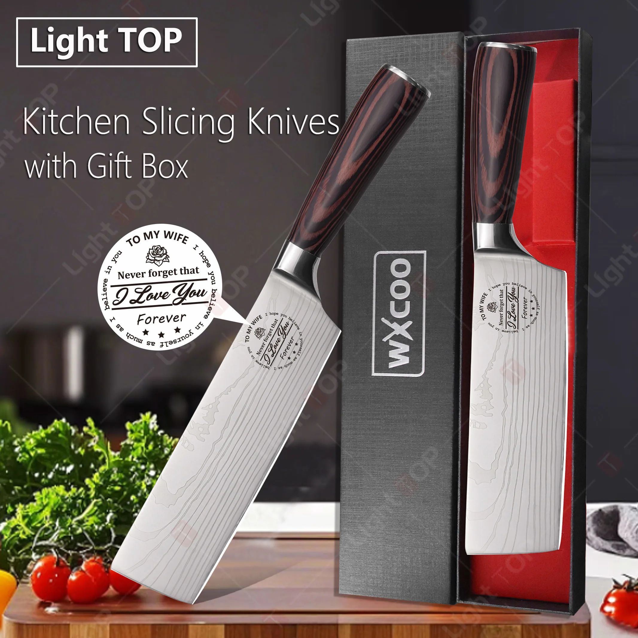 Professional Japanese Chef Knife Damascus Laser Kitchen Knives Meat Cleaver Santoku Slicing Fruit Utility Knife with Gift Box