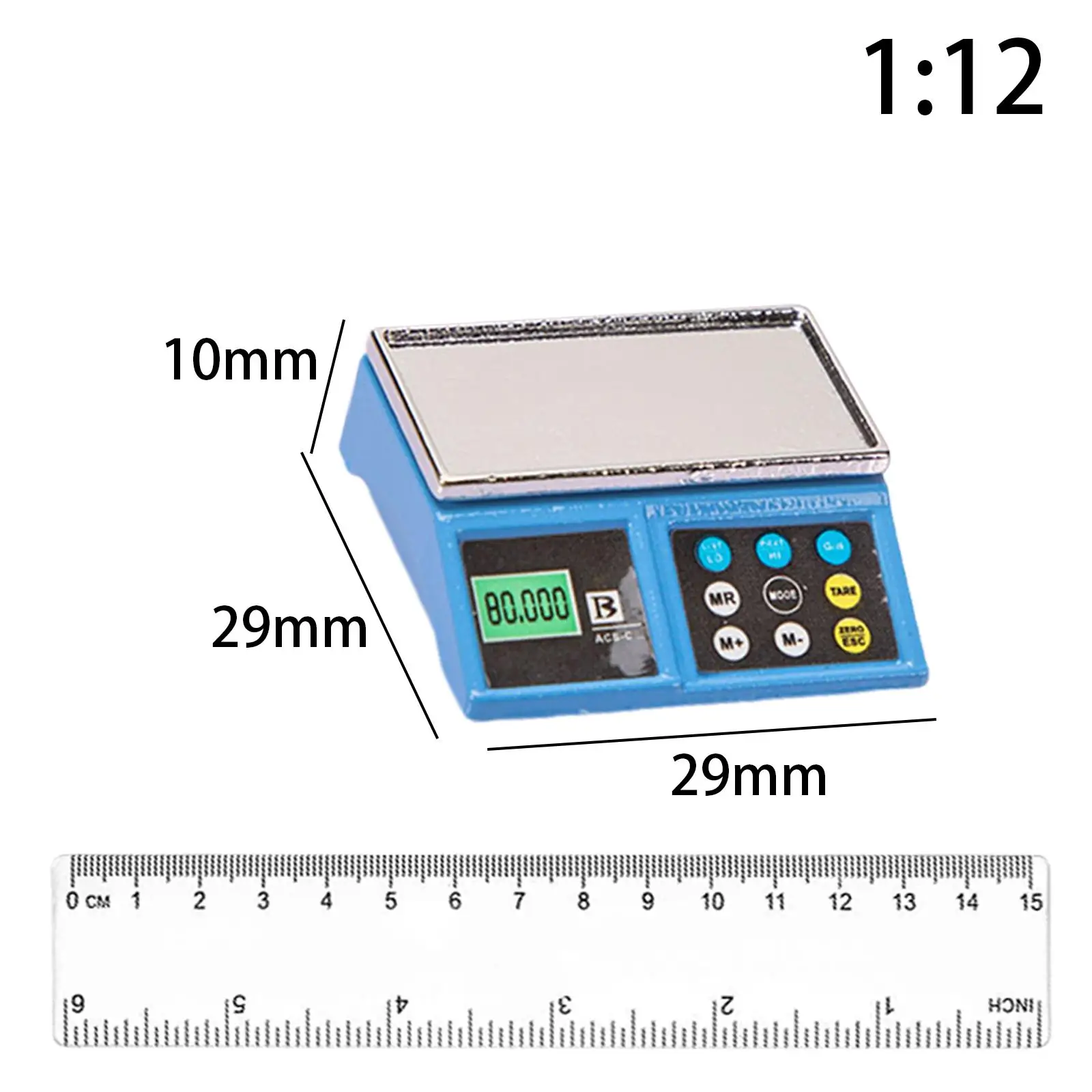 مقياس إلكتروني مصغر مصنوع من خليط معدني موديل 1 12 دعامة بيت الدمى لملحقات المطبخ وعرض أثاث الألعاب #4