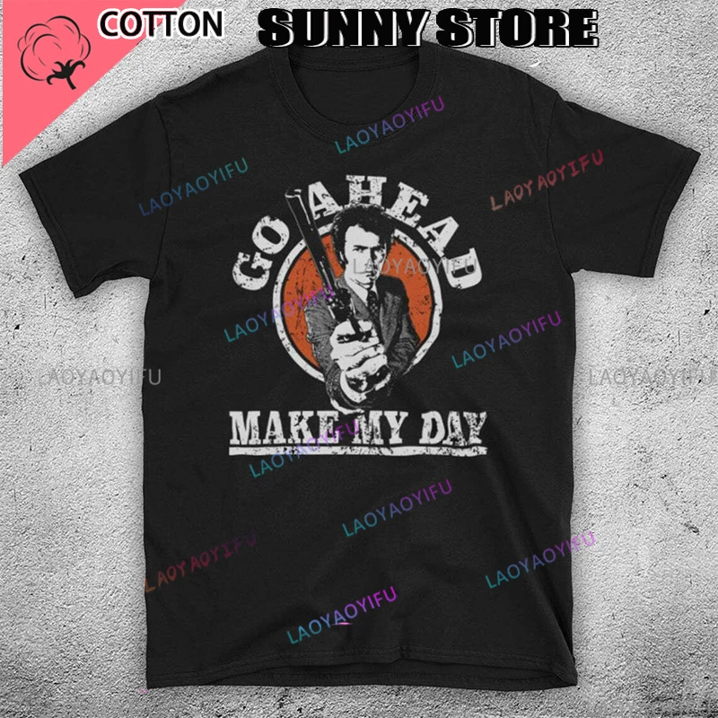 Make My Day Dirty Harry Men's T Shirt Clint Eastwood Movie Killer Novelty Tees Short Sleeve T-Shirts Printed Tops