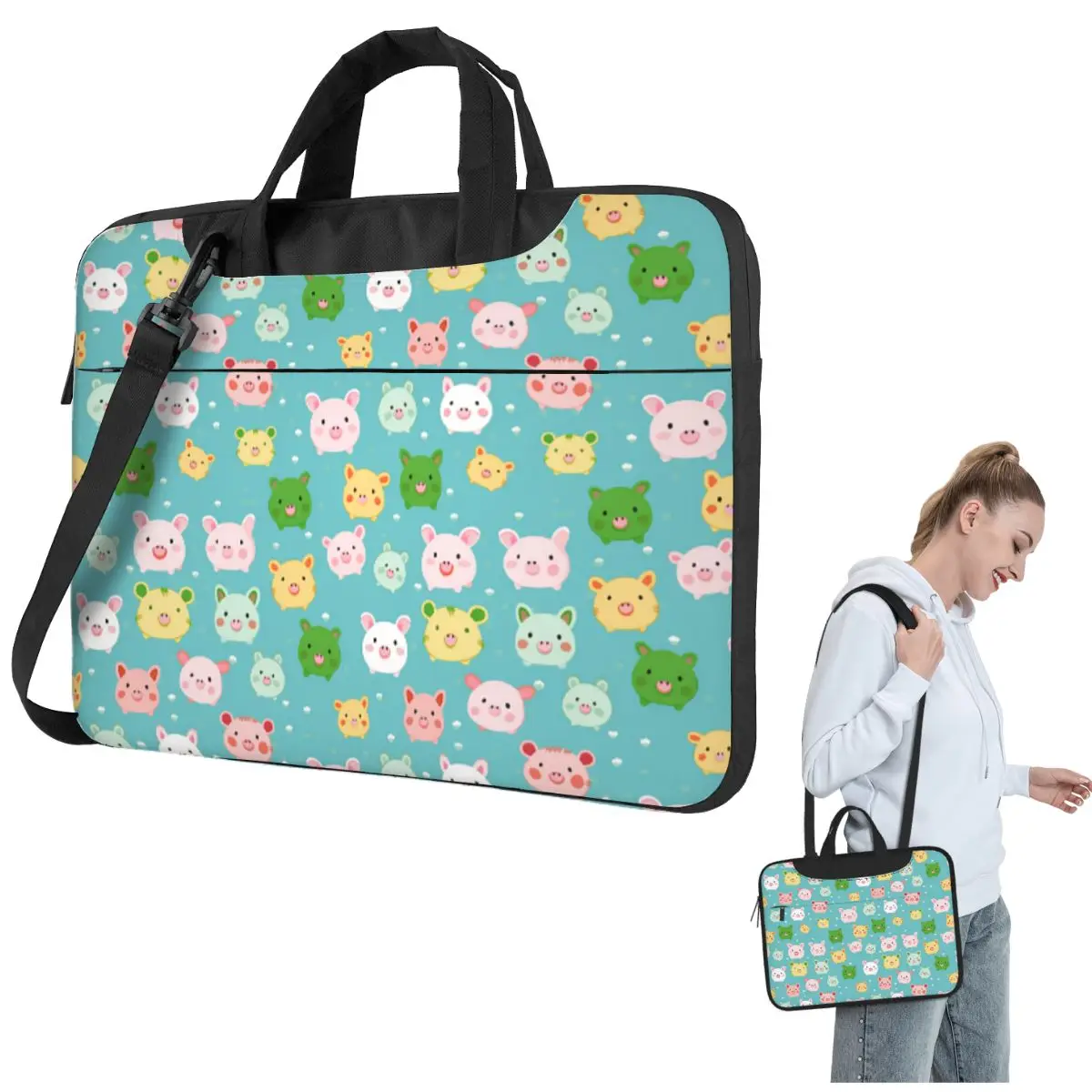 

Милые маленькие свиньи через плечо, сумка для ноутбука, сумка для компьютера, устойчивая защитная сумка для ноутбука для Lenovo