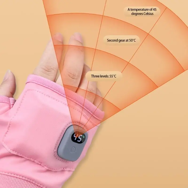 1 Pair Heating Gloves Waterproof Touchable Screen Electric Heated Gloves for Outdoor Hiking Cycling Winter Warm Hand F19E