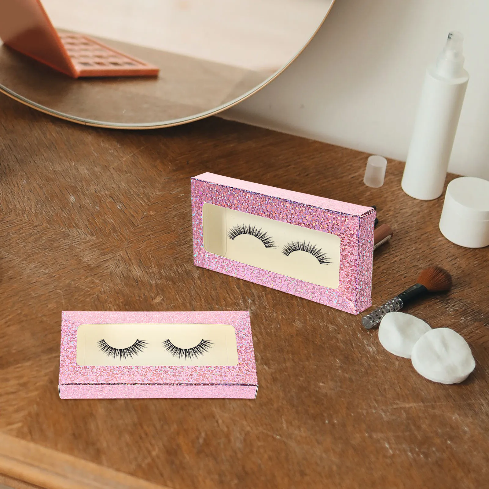 25Pcs Lash Packaging Boxes Colorful False Eyelash Storage Case Convenient Organizer Holder for Travel Makeup