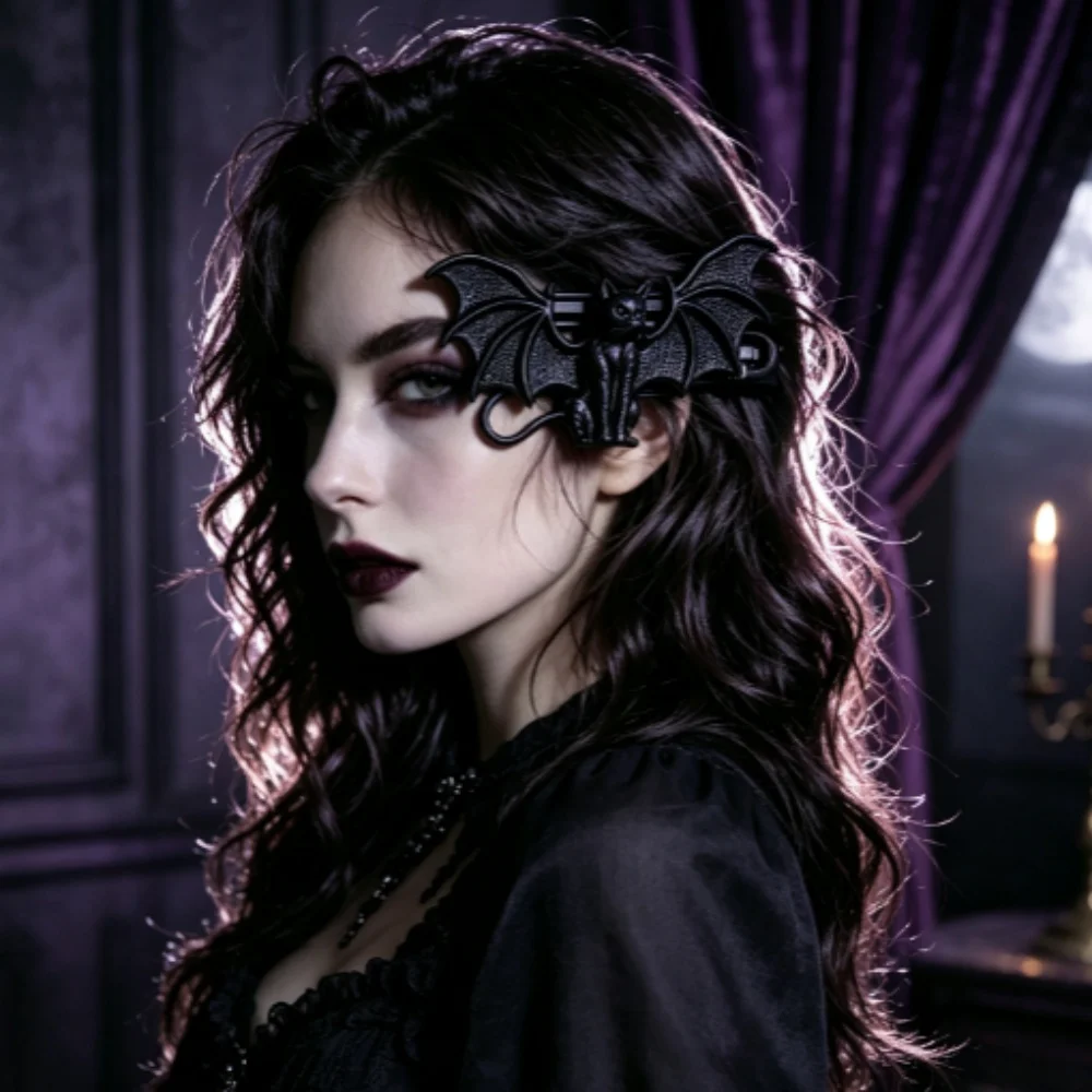 Halloween Black Winged Owl Dark Retro Creative Headpiece, Duckbill Clip