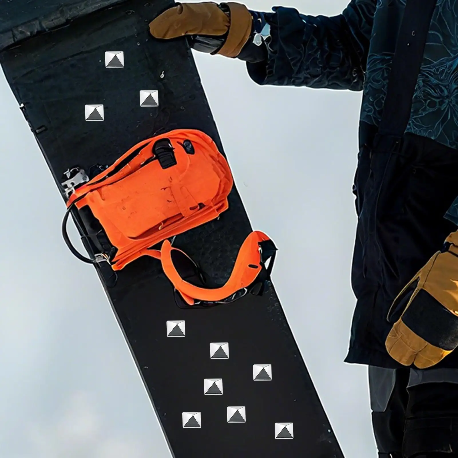 Snowboard Stomp Pad Ijzer Sneeuw Sportuitrusting Driehoekige Pentagram Ski Stomp Pads Voor Dames Heren Volwassenen Tieners Beginners