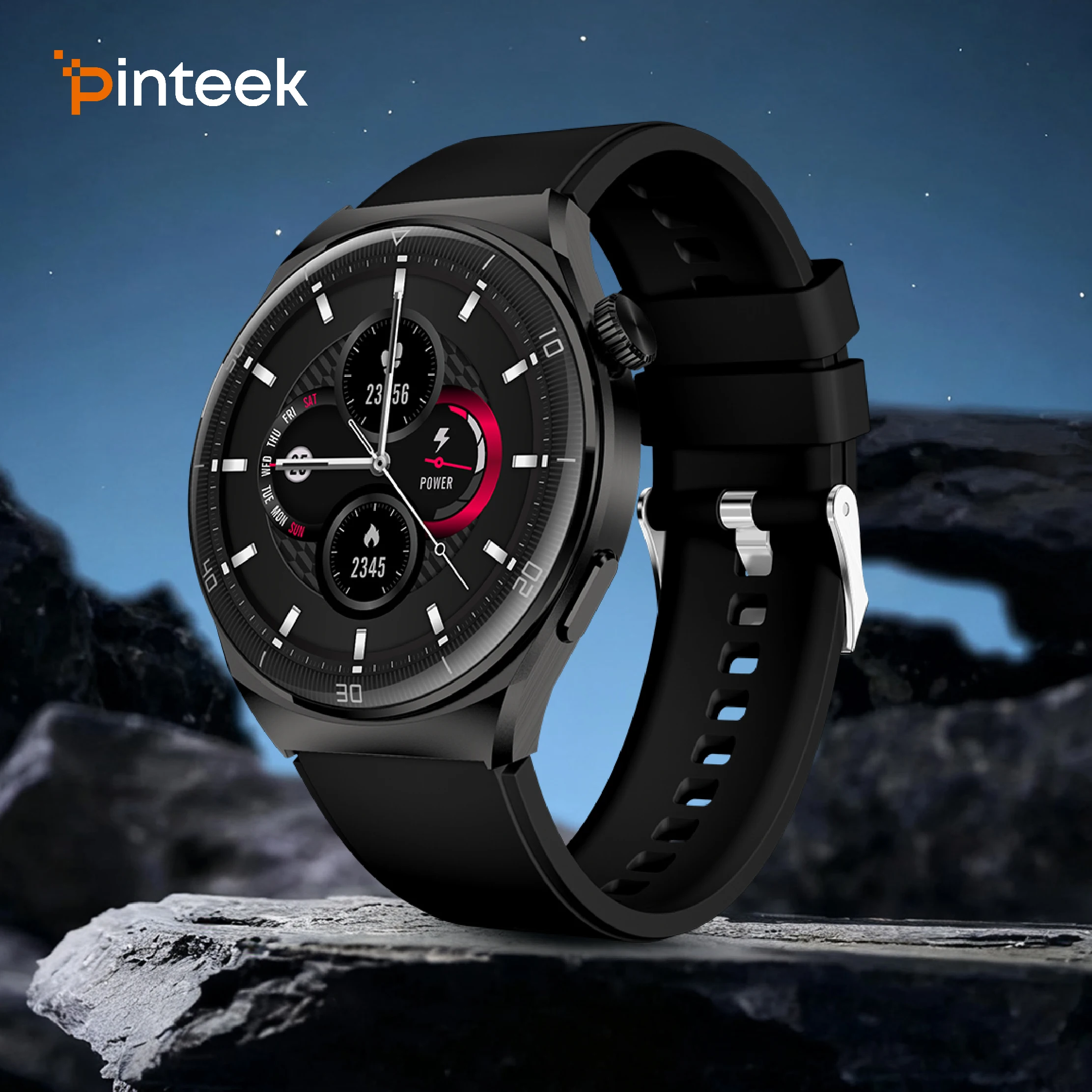 

Pinteek AM05 For Aurafit Active 2 SmartWatch: 1.43" AMOLED, 300mAH,Health Monitor, 150+ Sports, Fitness Tracker for Android/iOS